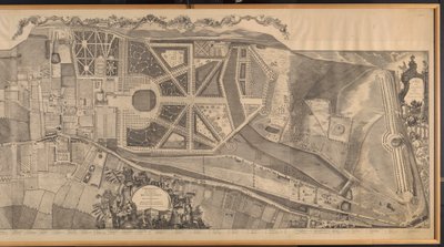 王宮と庭園、ハイドパーク、ナイツブリッジの平面図と立面図によるケンジントン教区の地形調査 作： George Bickham