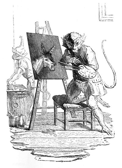 お尻を描いた猿、1753年。 作： George Bickham