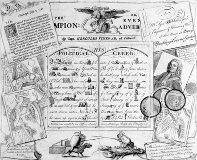 ポールモールの大尉、ヘラクレス酢のチャンピオン、またはイブニング広告主、1744 作： George Bickham
