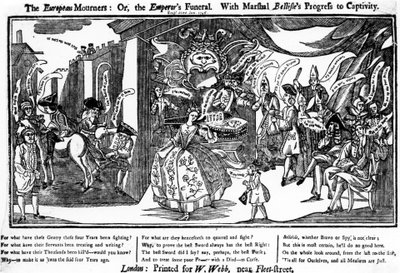 ヨーロッパの追悼者、またはBelleisleの捕われの身への進歩を伴う皇帝の葬式、1745年 作： George Bickham