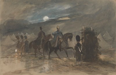 Acampamento em Chobham, 1853 com Oficiais e Sentinelas 作： George Bryant Campion
