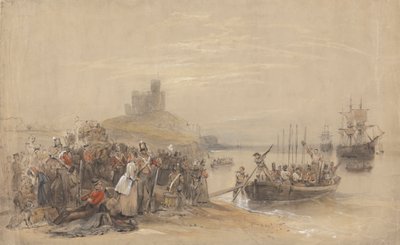 軍隊が乗船する海岸のシーン 作： George Bryant Campion