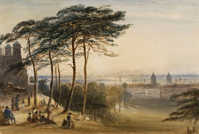 天文台の丘からのグリニッジ、1850年頃（水彩画） 作： George Bryant Campion