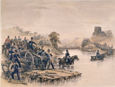 「王立砲兵」、川を渡る、1854年頃 作： George Bryant Campion