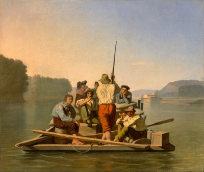座礁した蒸気船を救助するライター 作： George Caleb Bingham