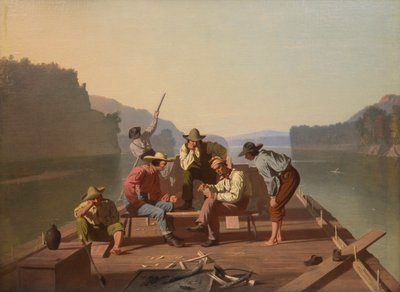 いかだのトランプ 作： George Caleb Bingham