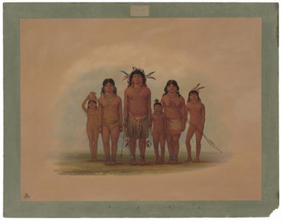 コニーボ インディアンの家族 作： George Catlin