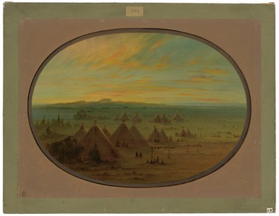 サーモン川のカラスの村 作： George Catlin