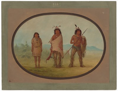 遊馬族長と娘と戦士 作： George Catlin
