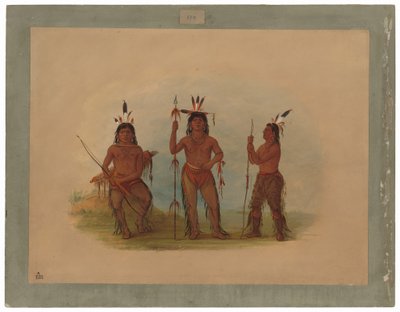 アラエウティアの酋長と 2 人の戦士 作： George Catlin