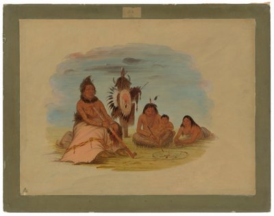 年老いたミナタリー族長とその家族 作： George Catlin