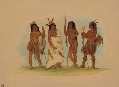Apache チーフと 3 人の戦士、18551869。 作： George Catlin