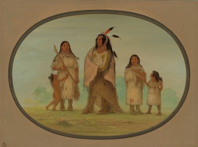 アサシンボインの戦士とその家族、18611869。 作： George Catlin