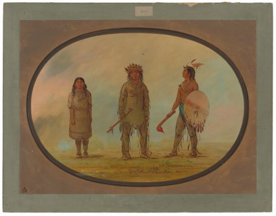 アサパスカの酋長とその妻、そして戦士 作： George Catlin