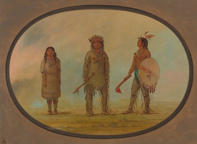 アサパスカ族長、その妻、そして戦士、1855-1869。 作： George Catlin