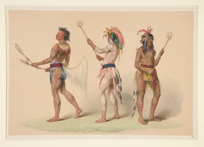 ボールプレーヤー、pl。 北米インディアンのポートフォリオから21人 作： George Catlin