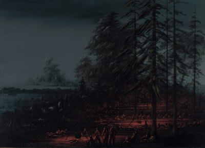 スー戦争党のビバーク、18611869。 作： George Catlin