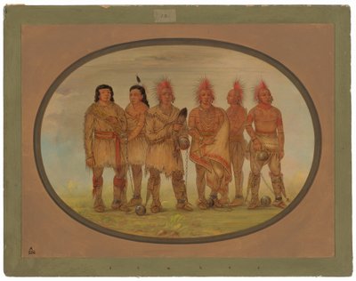 ブラックホークと他の5人のサウキー囚人 作： George Catlin