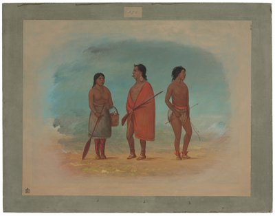 ボトクド族長とその妻と青年 作： George Catlin
