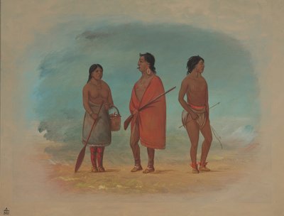 ボトクドの酋長とその妻と青年、18541869。 作： George Catlin