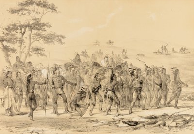 矢を射るブレーブス--競技--第24号 作： George Catlin