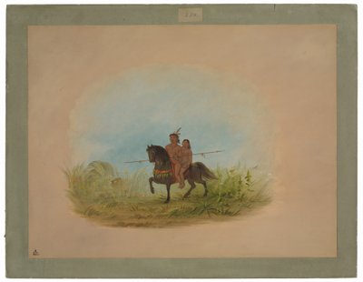 馬に乗った新郎新婦 - Connibo 作： George Catlin