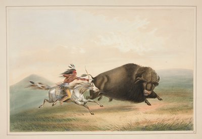 バッファローハント、チェイス、pl。 北米インディアン ポートフォリオの 5 人 作： George Catlin