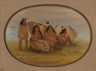 コマンチ族の酋長と 3 人の戦士、18611869。 作： George Catlin