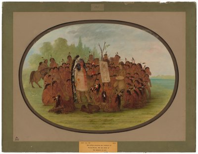 マフトパの肖像画を描くカトリン - マンダン 作： George Catlin
