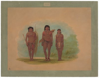 チャコの酋長とその妻、そして戦士 作： George Catlin