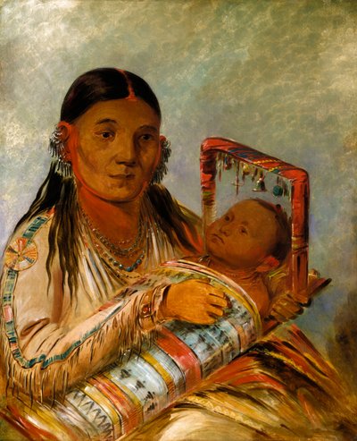 Chee-ah-ká-tchée、Not-to-way の妻、1835-1836 年。 作： George Catlin