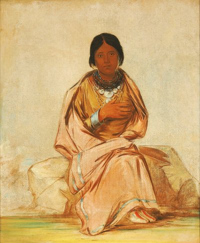 チー・ア・エクス・エ・コ、心なき鹿の娘 作： George Catlin