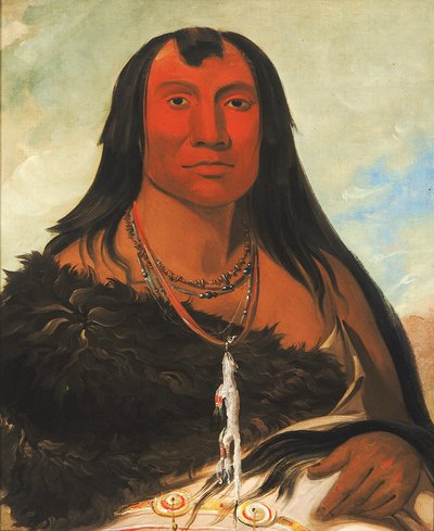 チャ・イ・チョープス、4匹のオオカミ、喪に服す酋長 作： George Catlin