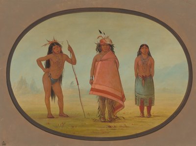 Cochimtee の酋長、その妻、そして戦士、18551869。 作： George Catlin