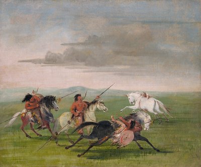 馬術のコマンチ偉業、1834-1835。 作： George Catlin