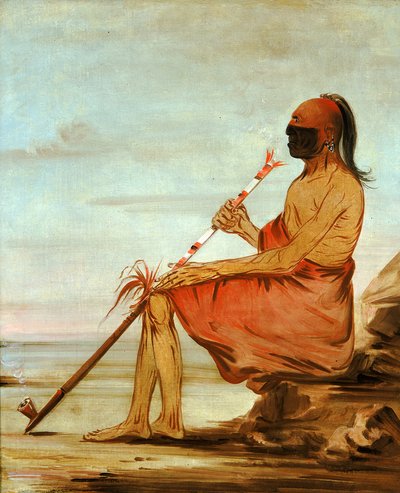 Coo-coo-coo、年老いた酋長のフクロウ、1836 年。 作： George Catlin