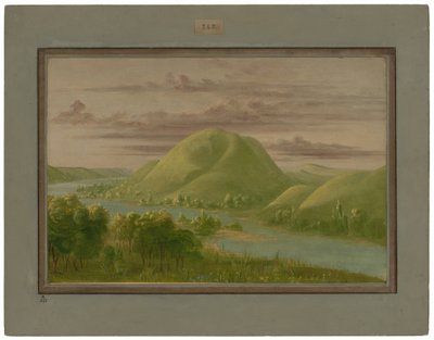キュリアス グラッシー ブラフス、セント ピーターズ リバー 作： George Catlin