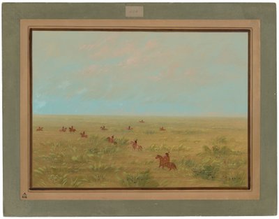 野生の牛のためにパンパを運転する - Connibo 作： George Catlin