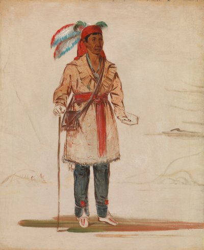 エ・トゥフ・オ・カウム、川の両岸、部族の長 作： George Catlin