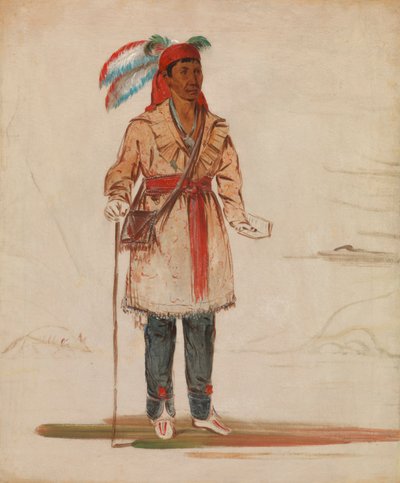 Ee-Tów-O-Kaum、川の両側、部族の首長、1836年。 作： George Catlin
