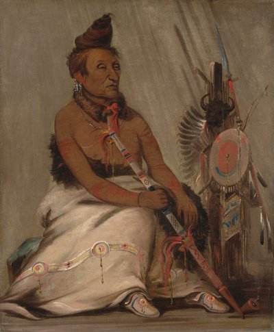 エ・ト・ク・パ・シ・ペ・シャ、ブラック・モカシン、年老いた酋長 作： George Catlin