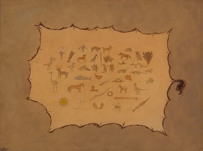 Ojibbeway ローブの複製、18611869。 作： George Catlin