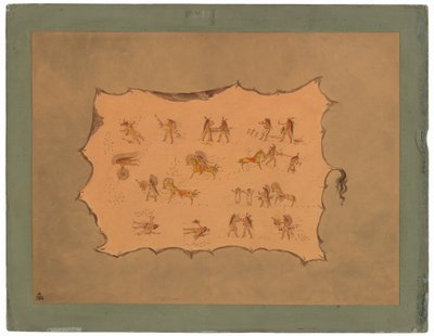 Mah-to-toh-pa のローブの複製 - Mandan 作： George Catlin