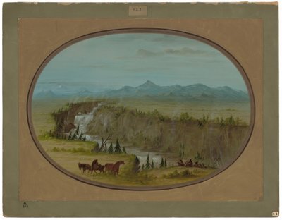スネーク川の滝 作： George Catlin