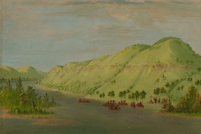 ヘネピン神父がミシシッピを離れてラ・サールに入社。 1680 年 5 月 8 日、18471848。 作： George Catlin