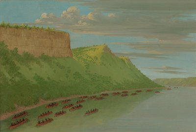 ヘネピン神父と恋人たちの飛躍。 1680 年 4 月、1847 年 1848 年。 作： George Catlin