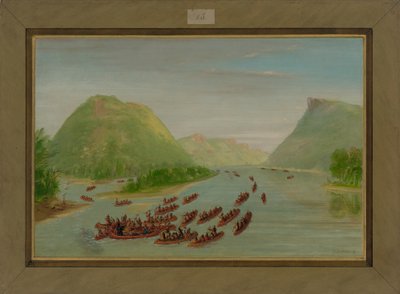 ヘネピン神父と二人の仲間がスーによって囚人を作った、1680年4月、1847-48年 作： George Catlin