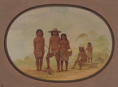 5 人のマヤ インディアン、1855 年 1869 年。 作： George Catlin