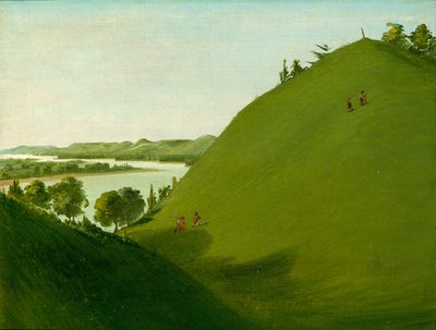 1804 年、1832 年にルイスとクラークがフロイド軍曹を埋葬したフロイドの墓。 作： George Catlin