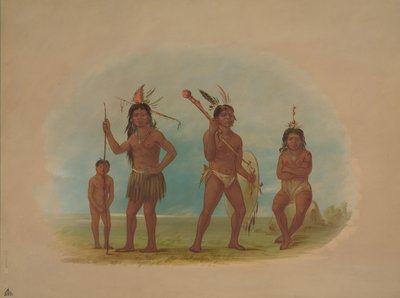 4 人のアロワク インディアン、18541869。 作： George Catlin